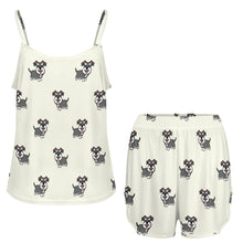 Load image into Gallery viewer, Smiling Schnauzer Delight Women's Cami and Shorts Pajama Set-10