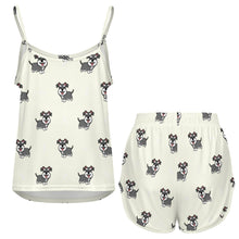 Load image into Gallery viewer, Smiling Schnauzer Delight Women's Cami and Shorts Pajama Set-11
