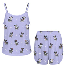 Load image into Gallery viewer, Smiling Schnauzer Delight Women's Cami and Shorts Pajama Set-18