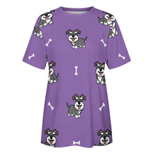 Load image into Gallery viewer, Smiling Schnauzer Love All Over Print Women&#39;s Cotton T-Shirt - 4 Colors-Apparel-Apparel, Schnauzer, Shirt, T Shirt-13