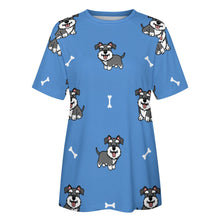 Load image into Gallery viewer, Smiling Schnauzer Love All Over Print Women&#39;s Cotton T-Shirt - 4 Colors-Apparel-Apparel, Schnauzer, Shirt, T Shirt-12