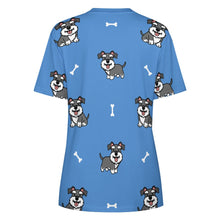 Load image into Gallery viewer, Smiling Schnauzer Love All Over Print Women&#39;s Cotton T-Shirt - 4 Colors-Apparel-Apparel, Schnauzer, Shirt, T Shirt-10
