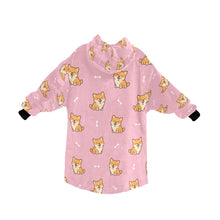 Load image into Gallery viewer, Smiling Shiba Love Blanket Hoodie for Women - 4 Colors-Apparel-Apparel, Blankets, Shiba Inu-12