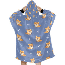 Load image into Gallery viewer, Smiling Shiba Love Blanket Hoodie for Women-Apparel-Apparel, Blankets-6