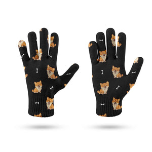 Smiling Shiba Love Touch Screen Gloves-Accessories-Accessories, Dog Dad Gifts, Dog Mom Gifts, Gloves, Shiba Inu-11