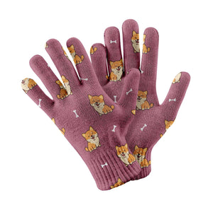 Smiling Shiba Love Touch Screen Gloves-Accessories-Accessories, Dog Dad Gifts, Dog Mom Gifts, Gloves, Shiba Inu-2