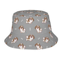 Load image into Gallery viewer, Smiling Shih Tzu Love Bucket Hat-Hats &amp; Caps-Parisian Gray-One Size-41