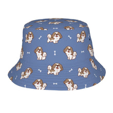 Load image into Gallery viewer, Smiling Shih Tzu Love Bucket Hat-Hats &amp; Caps-Slate Blue-One Size-17