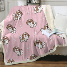 Load image into Gallery viewer, Smiling Shih Tzu Love Soft Warm Fleece Blanket - 4 Colors-Blanket-Blankets, Home Decor, Shih Tzu-13