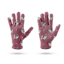 Load image into Gallery viewer, Smiling Shih Tzu Love Touch Screen Gloves - 4 Colors-Accessories-Accessories, Dog Dad Gifts, Dog Mom Gifts, Gloves, Shih Tzu-11