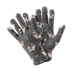 Smiling Shih Tzu Love Touch Screen Gloves-Accessories-Accessories, Dog Dad Gifts, Dog Mom Gifts, Gloves-9