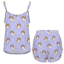 Load image into Gallery viewer, Smiling Shih Tzu Love Women's Cami and Shorts Pajama Set-19