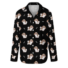 Load image into Gallery viewer, Smiling Shih Tzu Love Women's Shirt-S-Black9-24