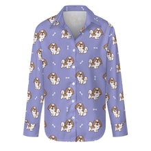 Load image into Gallery viewer, Smiling Shih Tzu Love Women's Shirt-S-CornflowerBlue_1-15