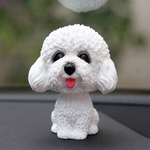 Smiling Yellow Doodle Love Bobble Head-Car Accessories-Bobbleheads, Car Accessories, Cockapoo, Dogs, Doodle, Figurines, Goldendoodle, Labradoodle, Toy Poodle-Toy Poodle / Cockapoo / Labradoodle - White-Plastic-9