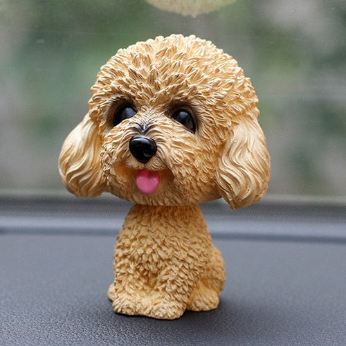 Smiling Yellow Doodle Love Bobble Head-Car Accessories-Bobbleheads, Car Accessories, Cockapoo, Dogs, Doodle, Figurines, Goldendoodle, Labradoodle, Toy Poodle-Toy Poodle / Cockapoo / Labradoodle - Yellow-Plastic-1
