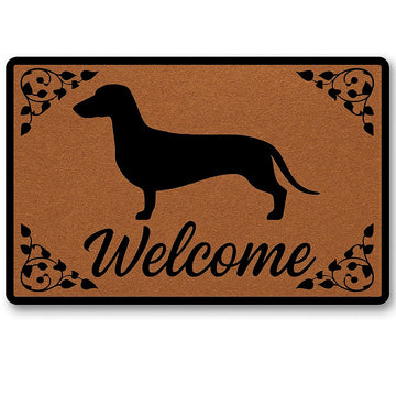 Smooth Coat Dachshund Welcome Door Mat 360x