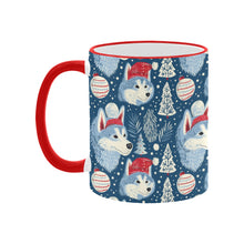 Load image into Gallery viewer, Snowfall Serenade Husky Christmas Coffee Mug-2