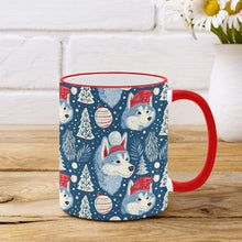 Load image into Gallery viewer, Snowfall Serenade Husky Christmas Coffee Mug-3