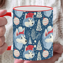 Load image into Gallery viewer, Snowfall Serenade Husky Christmas Coffee Mug-White7-ONE SIZE-1