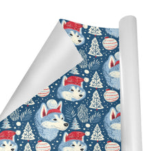 Load image into Gallery viewer, Snowfall Serenade Husky Christmas Gift Wrapping Paper - 2 Rolls-Christmas Ornament-Christmas,Siberian Husky,Wrapping Paper-3