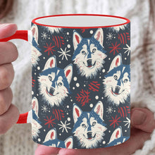 Load image into Gallery viewer, Snowfall Splendor Husky Christmas Coffee Mug-White5-ONE SIZE-1