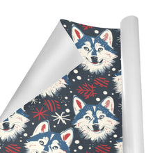 Load image into Gallery viewer, Snowfall Splendor Husky Christmas Gift Wrapping Paper - 2 Rolls-Christmas Ornament-Christmas,Siberian Husky,Wrapping Paper-5