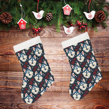 Snowfall Splendor Husky Christmas Stocking 26x42cm White 2 360x