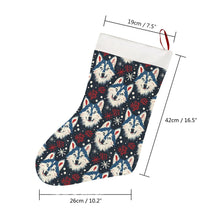 Load image into Gallery viewer, Snowfall Splendor Husky Christmas Stocking-Christmas Ornament-Christmas, Home Decor, Siberian Husky-26X42CM-White-4