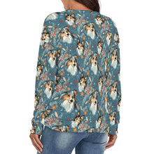 Load image into Gallery viewer, Snowflake Shelties Women's V-Neck Christmas Sweater-Apparel-Apparel,Christmas,Dog Mom Gifts,Rough Collie,Shetland Sheepdog,Sweater,Sweatshirt-4