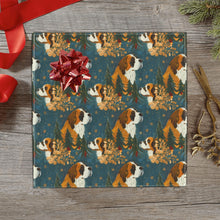 Load image into Gallery viewer, Snowflakes and Saint Bernard's Christmas Symphony Gift Wrapping Paper - 2 Rolls-Christmas Ornament-Christmas,Saint Bernard,Wrapping Paper-4