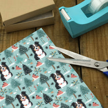 Load image into Gallery viewer, Snowflakes and Smiles Australian Shepherd Christmas Gift Wrapping Paper - 2 Rolls-Christmas Ornament-Australian Shepherd,Christmas,Wrapping Paper-4