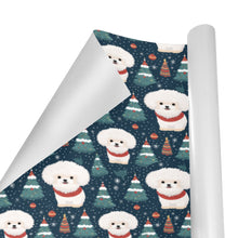 Load image into Gallery viewer, Snowflakes and Snuggles Bichon Frise Christmas Gift Wrapping Paper - 2 Rolls-Christmas Ornament-Bichon Frise,Christmas,Wrapping Paper-3