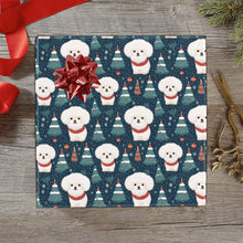 Load image into Gallery viewer, Snowflakes and Snuggles Bichon Frise Christmas Gift Wrapping Paper - 2 Rolls-Christmas Ornament-Bichon Frise,Christmas,Wrapping Paper-1
