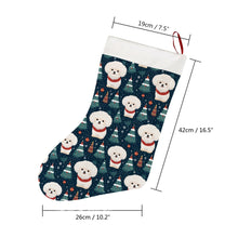 Load image into Gallery viewer, Snowflakes and Snuggles Bichon Frise Christmas Stocking-Christmas Ornament-Bichon Frise, Christmas, Home Decor-26X42CM-White-4
