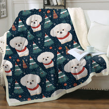 Load image into Gallery viewer, Snowflakes and Snuggles Maltese Soft Warm Christmas Blanket-Blanket-Blankets, Christmas, Dog Dad Gifts, Dog Mom Gifts, Home Decor, Maltese-12