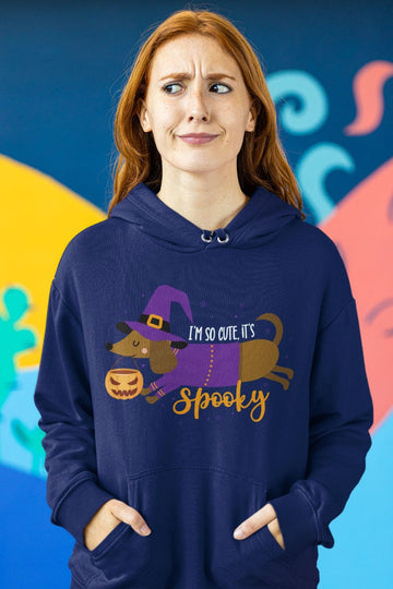So Cute Its Spooky Dachshund Halloween Womens Cotton Fleece Hoodie Sweatshirt 4 Colors 360x