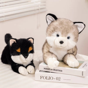 Soft and Furry Husky Love Plush Toys-Stuffed Animals-Siberian Husky, Stuffed Animal-7