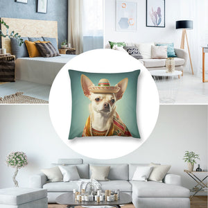 Sombrero Serenade Cream Chihuahua Plush Pillow Case-Chihuahua, Dog Dad Gifts, Dog Mom Gifts, Home Decor, Pillows-2