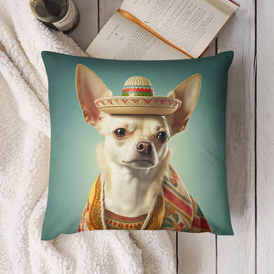 Sombrero Serenade Cream Chihuahua Plush Pillow Case-Chihuahua, Dog Dad Gifts, Dog Mom Gifts, Home Decor, Pillows-5