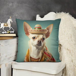 Sombrero Serenade Cream Chihuahua Plush Pillow Case-Chihuahua, Dog Dad Gifts, Dog Mom Gifts, Home Decor, Pillows-7