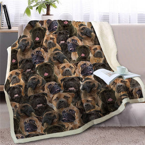 Some of the Doggos I Love Warm Blankets - Series 1-Home Decor-Blankets, Dogs, Home Decor-Bullmastiff - Adult-Large-2