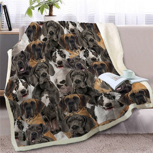 Some of the Doggos I Love Warm Blankets - Series 1-Home Decor-Blankets, Dogs, Home Decor-Great Dane-Large-6