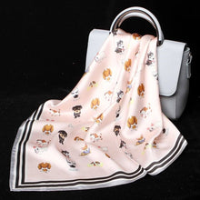 Load image into Gallery viewer, Some of the Dogs I Love Silk Scarf - French Bulldog, Beagle, Husky &amp; SchnauzerAccessories