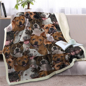 Some of the Whippets / Grey Hounds I Love Warm Blanket - Series 1-Home Decor-Blankets, Dogs, Greyhound, Home Decor, Whippet-American Pit Bull Terrier-Medium-2