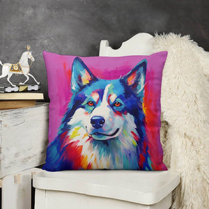 Spectrum of Spirit Husky Plush Pillow Case-Cushion Cover-Dog Dad Gifts, Dog Mom Gifts, Home Decor, Pillows, Siberian Husky-3