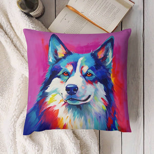 Spectrum of Spirit Husky Plush Pillow Case-Cushion Cover-Dog Dad Gifts, Dog Mom Gifts, Home Decor, Pillows, Siberian Husky-4