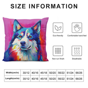 Spectrum of Spirit Husky Plush Pillow Case-Cushion Cover-Dog Dad Gifts, Dog Mom Gifts, Home Decor, Pillows, Siberian Husky-6