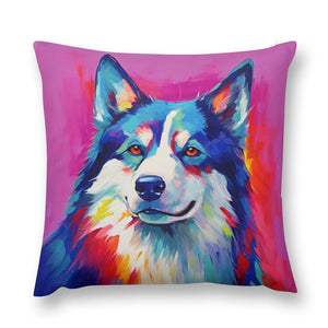Spectrum of Spirit Husky Plush Pillow Case-Cushion Cover-Dog Dad Gifts, Dog Mom Gifts, Home Decor, Pillows, Siberian Husky-12 "×12 "-1