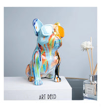 Load image into Gallery viewer, Spectrum Splash Hydro Dip Art French Bulldog Statue-Home Decor-Dog Dad Gifts, Dog Mom Gifts, French Bulldog, Home Decor, Statue-LS-11